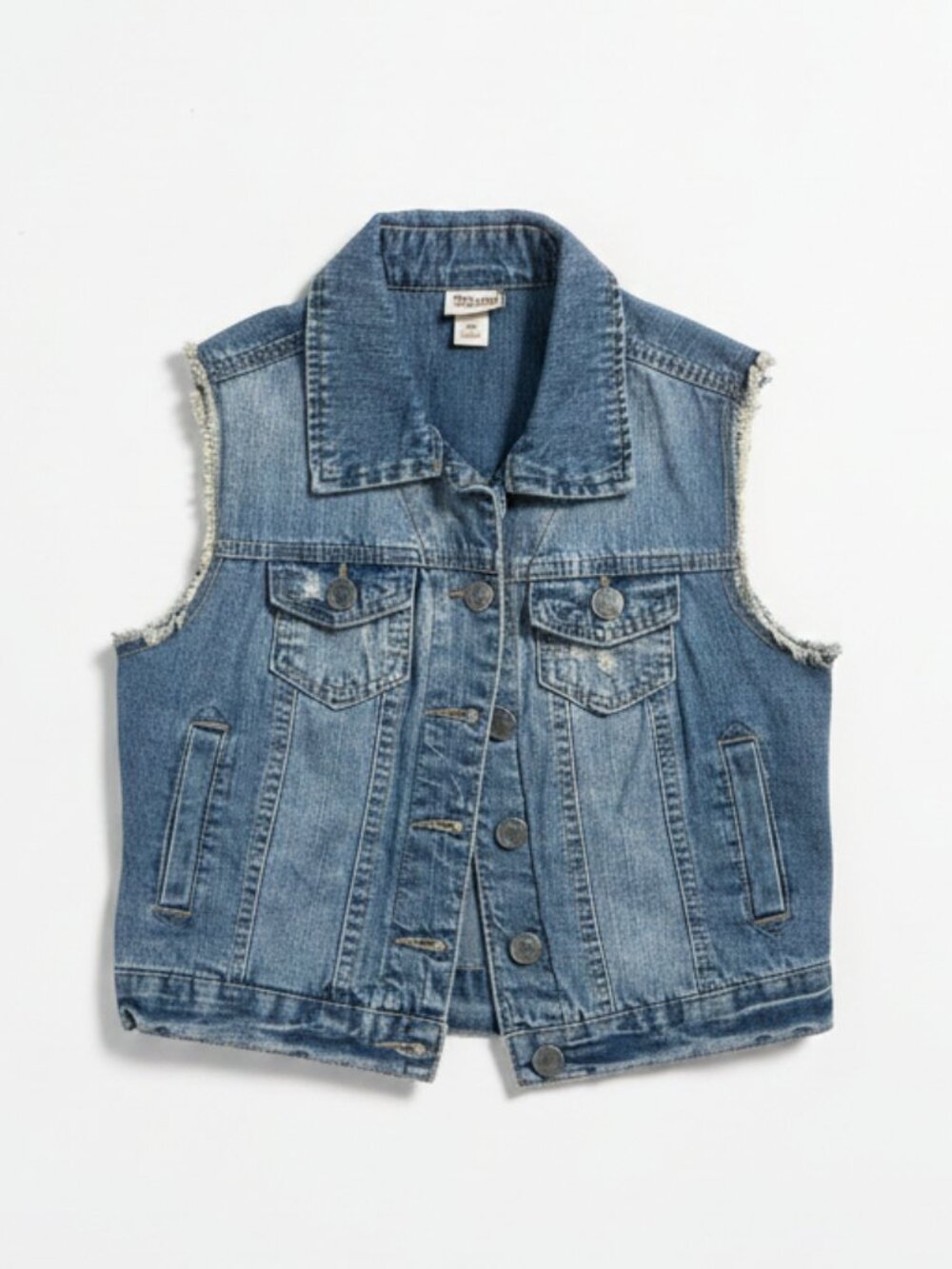 Mossimo Supply Co. Frayed Denim Jean Vest - Size Small